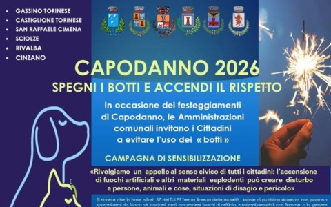 Capodanno 2026: sei Comuni uniti per dire no ai botti