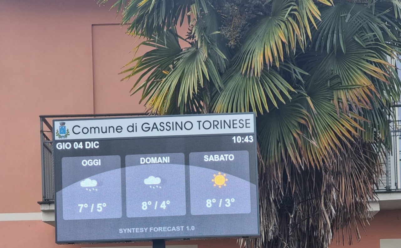 A Gassino installato un nuovo monitor informativo per i cittadini
