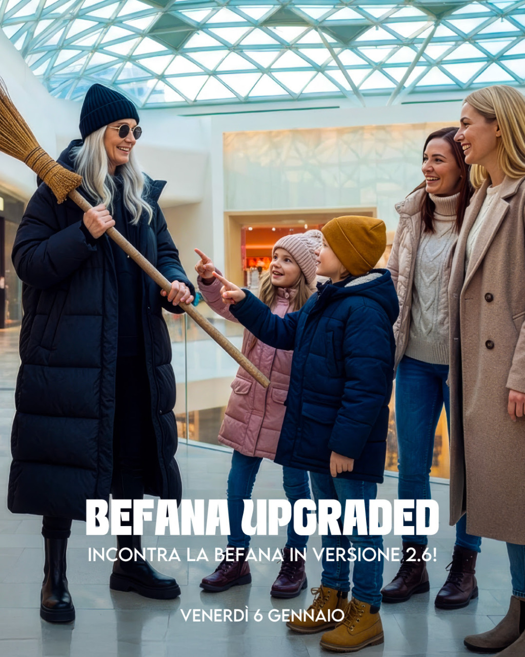 A LE GRU ARRIVA LA BEFANA 2.6 Tradizione che si rinnova, tra animazione, tecnologia e sguardo verso Milano Cortina 2026