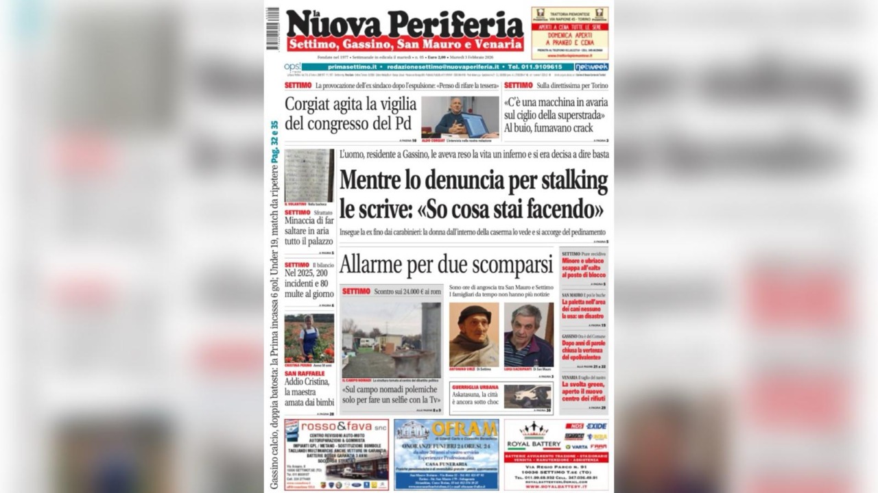 Ecco il nuovo numero de La Nuova Periferia di Settimo del 3 febbraio