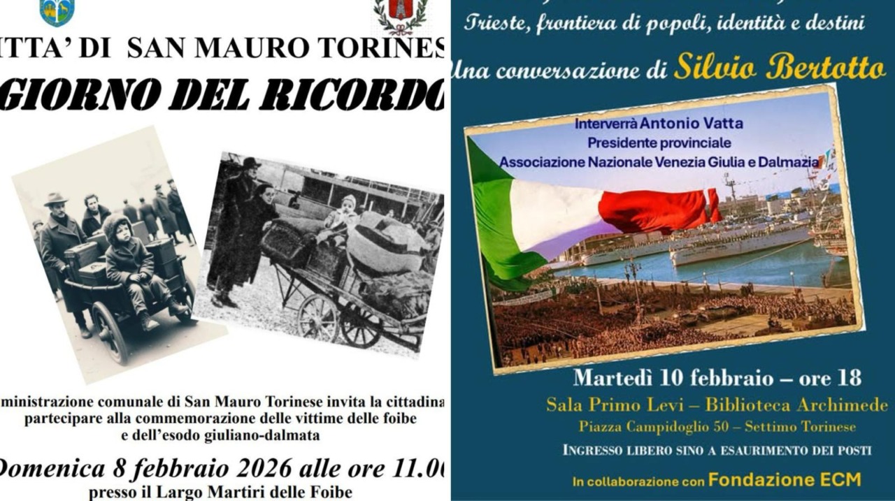 Giorno del Ricordo, appuntamenti a San Mauro e Settimo Torinese