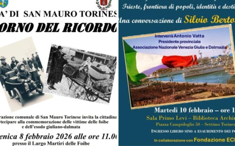 Giorno del Ricordo, appuntamenti a San Mauro e Settimo Torinese
