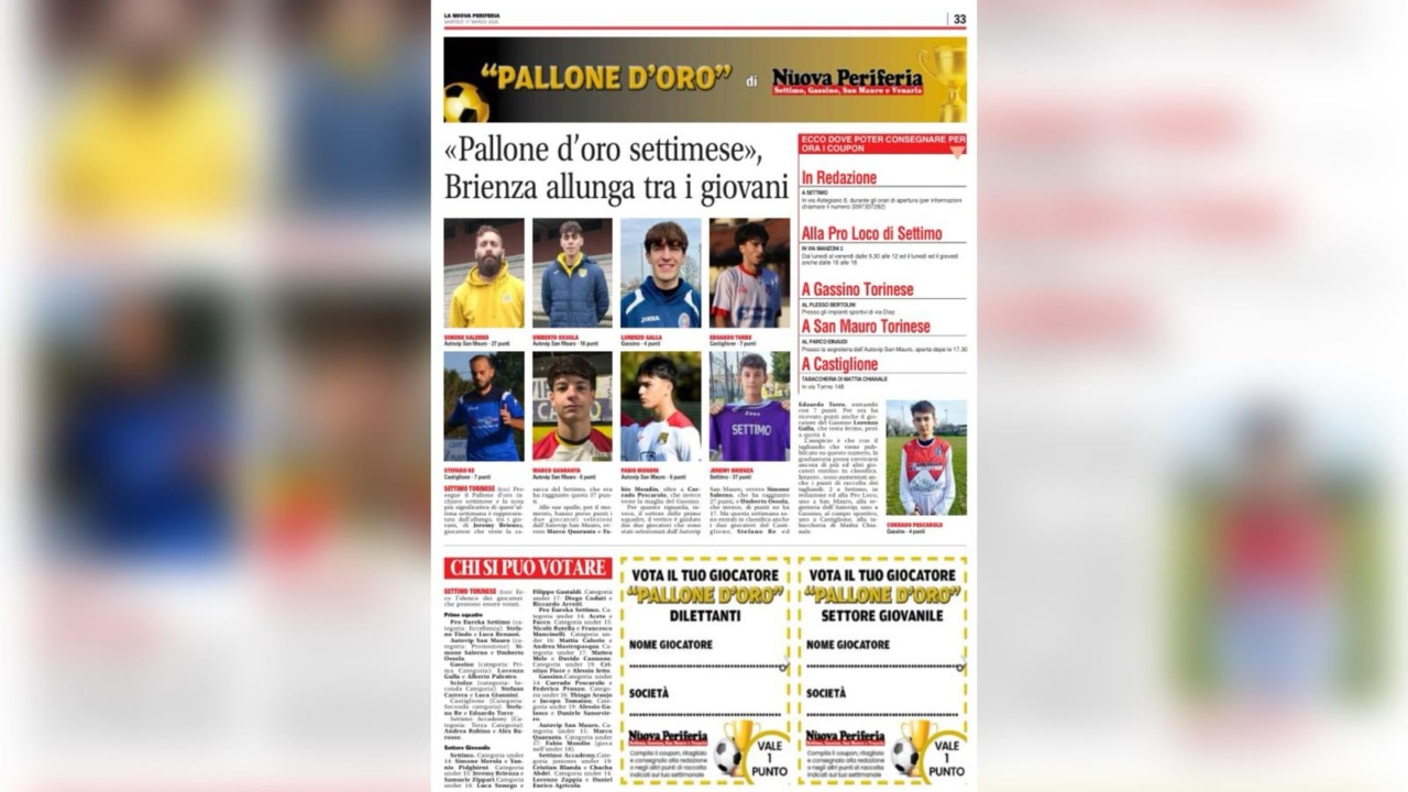 Pallone d’Oro settimese, Brienza allunga tra i giovani: cresce anche la sfida nelle prime squadre