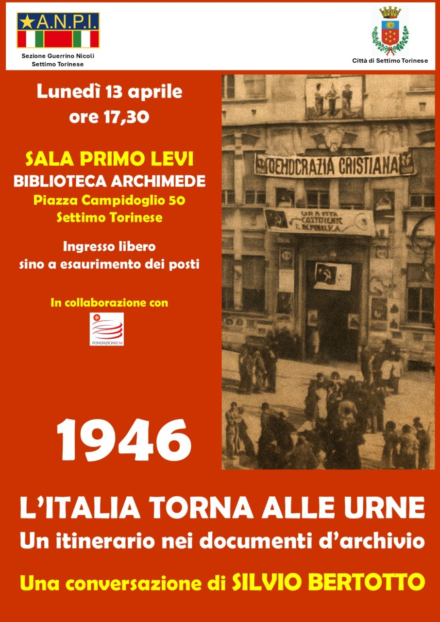 Dalla fine della guerra alla Repubblica: a Settimo un incontro sul 1946