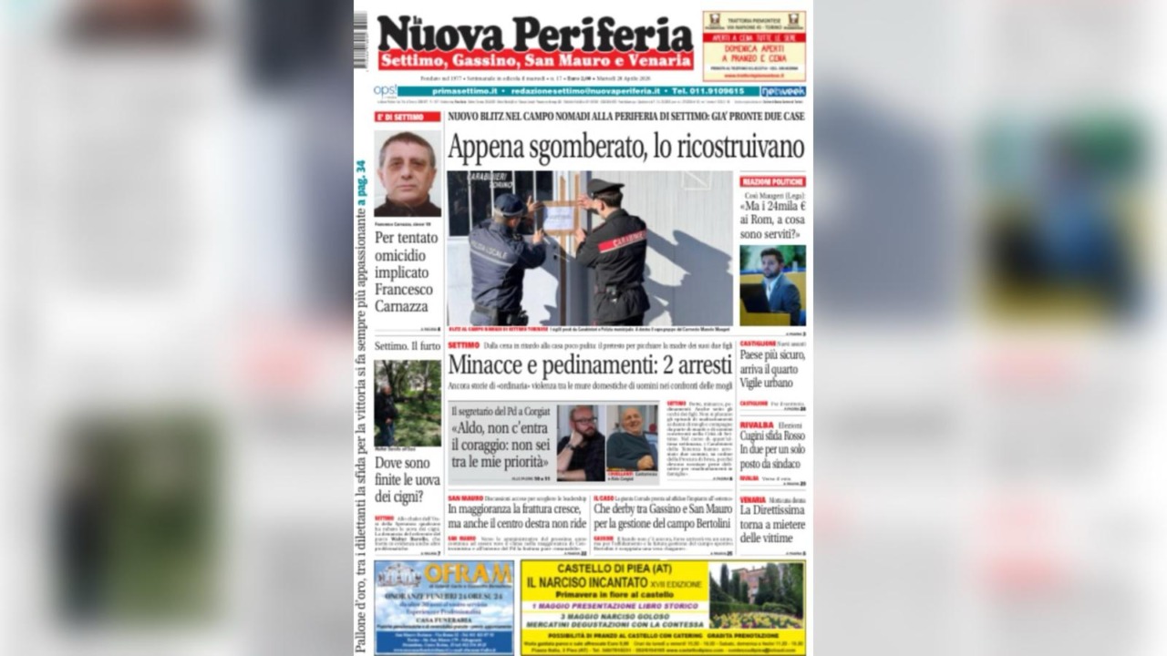 La Nuova Periferia di Settimo, San Mauro, Gassino e Venaria in edicola con il numero del 28 aprile