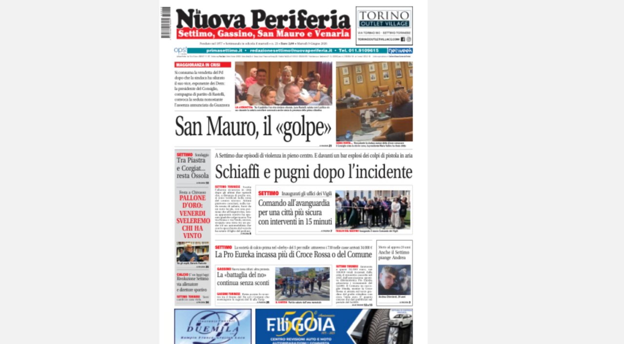 È in edicola La Nuova Periferia di Settimo del 9 giugno