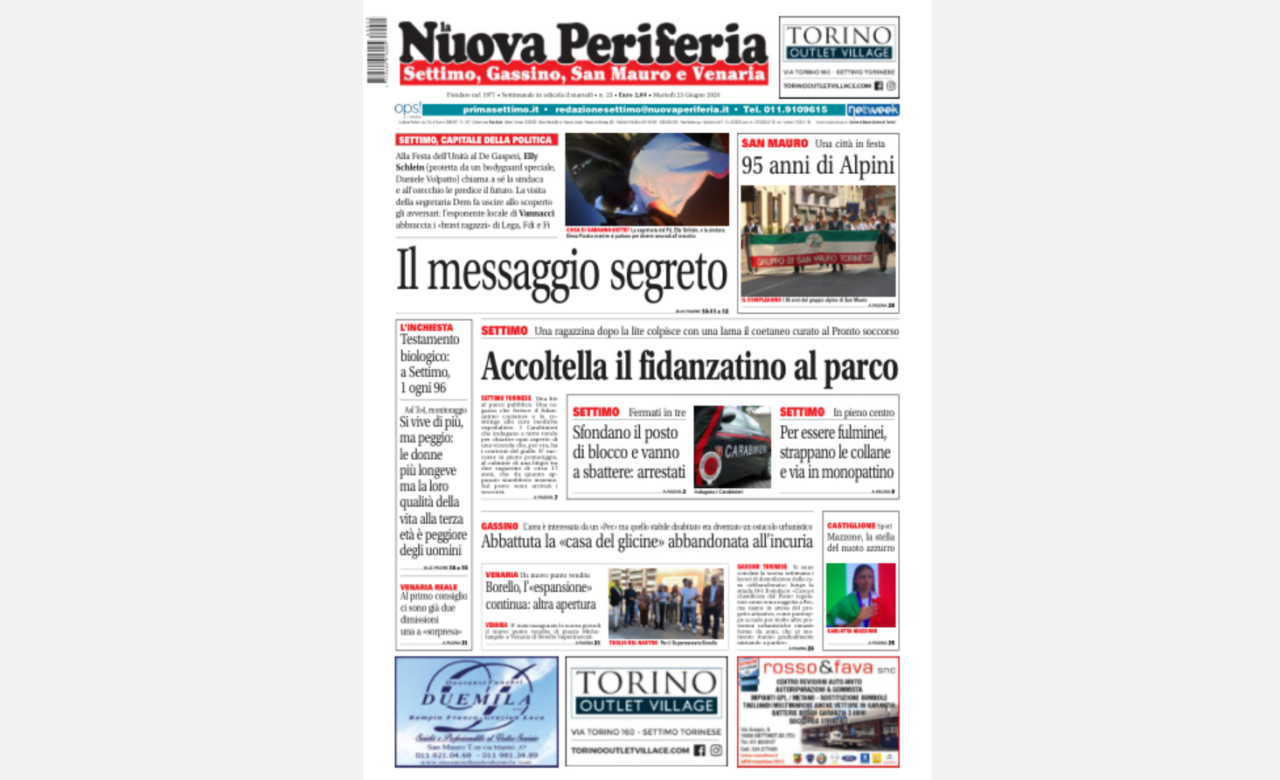 In edicola La Nuova Periferia del 23 giugno