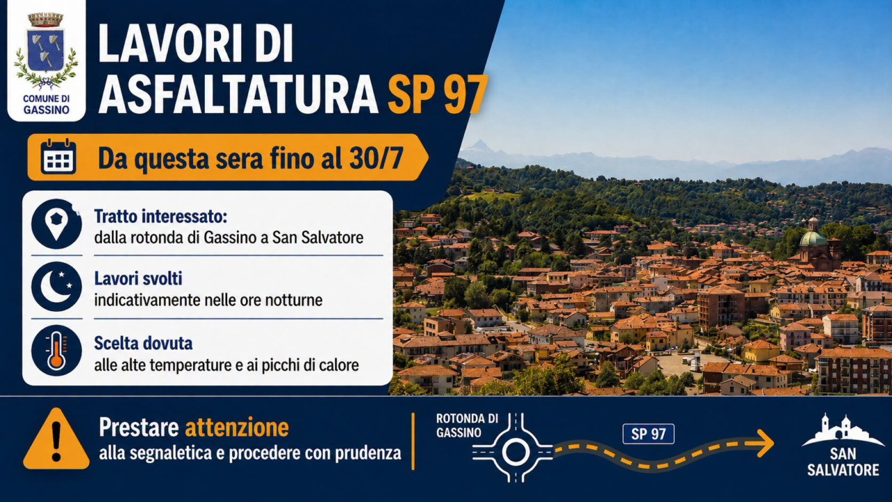Al via i lavori di asfaltatura lungo la sp97, dalla rotonda verso San Salvatore