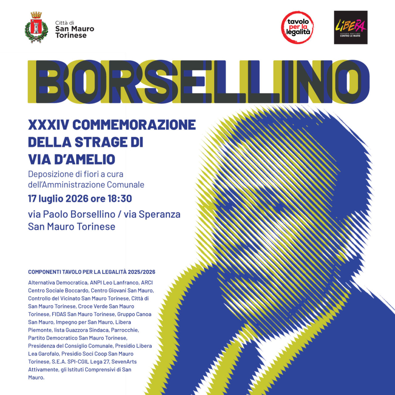San Mauro ricorda il giudice Paolo Borsellino