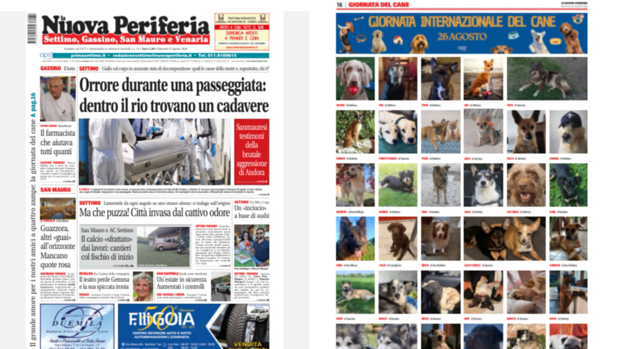 Gli amici a 4 zampe protagonisti sulla Nuova Periferia: in edicola una pagina con le foto inviate dai lettori