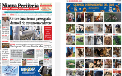 Gli amici a 4 zampe protagonisti sulla Nuova Periferia: in edicola una pagina con le foto inviate dai lettori