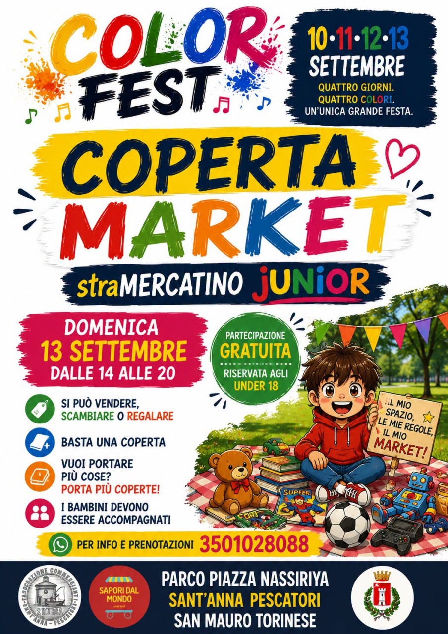 A San Mauro arriva il «Coperta Market» al parco di piazza Nassiriya