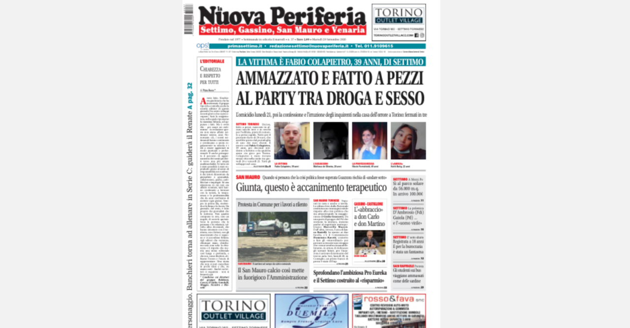 La Nuova Periferia è in edicola: in primo piano l’orrore che ha toccato Settimo