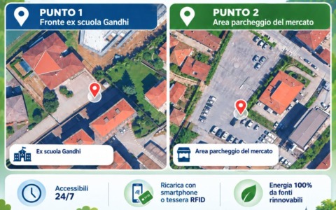 Gassino, arrivano le nuove colonnine per la ricarica delle auto elettriche